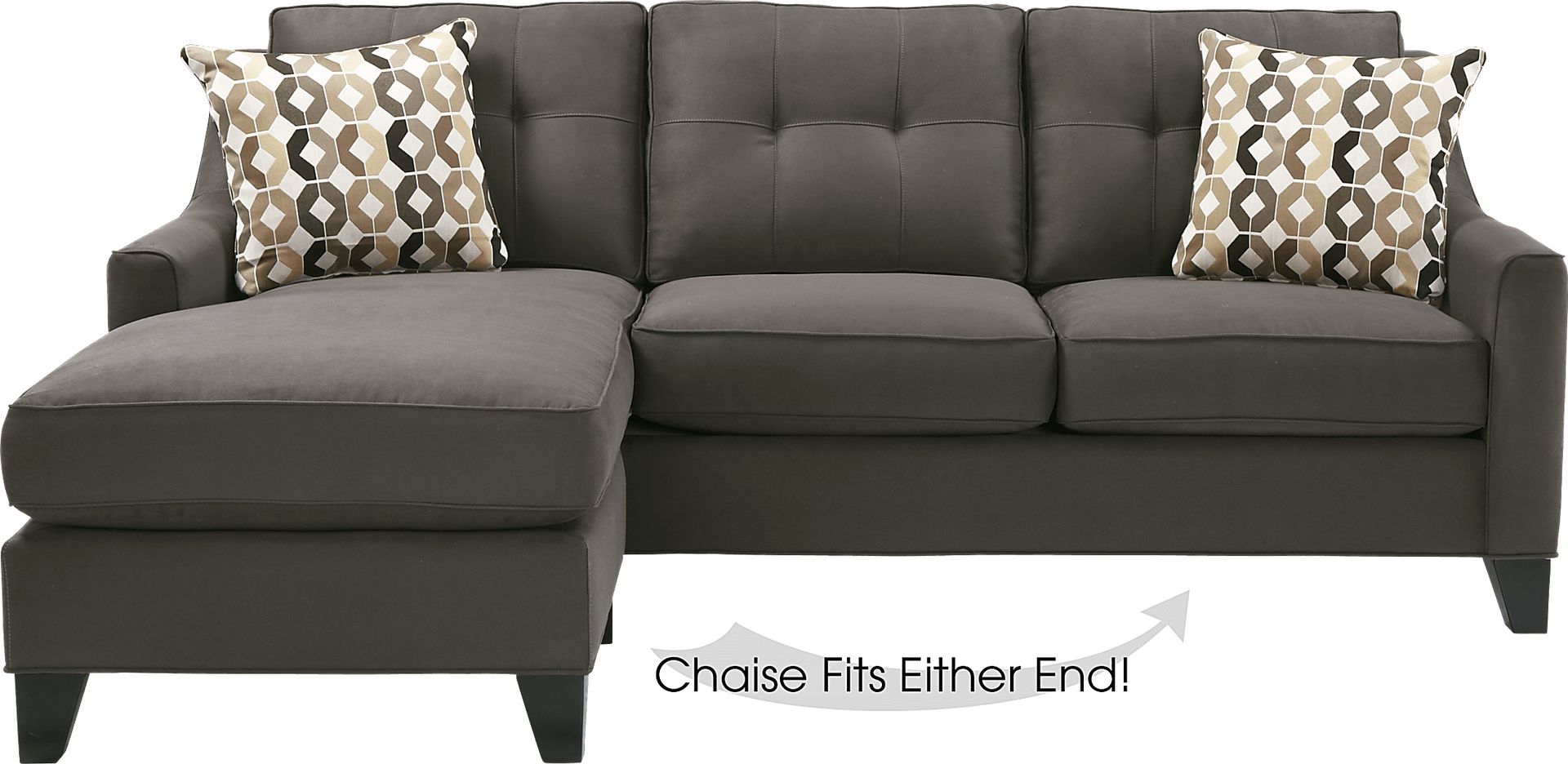 Cindy Crawford Home Madison Place Slate 2 Pc Sleeper Sectional - Image 1