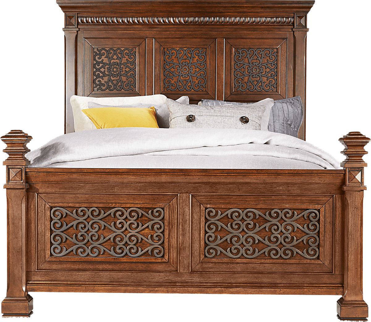 Cindy Crawford Marisol Park Brown Dark Wood 3 Pc Queen Bed | Rooms