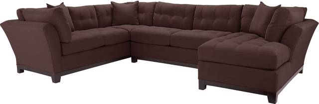 Cindy Crawford Home Metropolis Chocolate 3 Pc Sectional - Thumbnail - Image 1