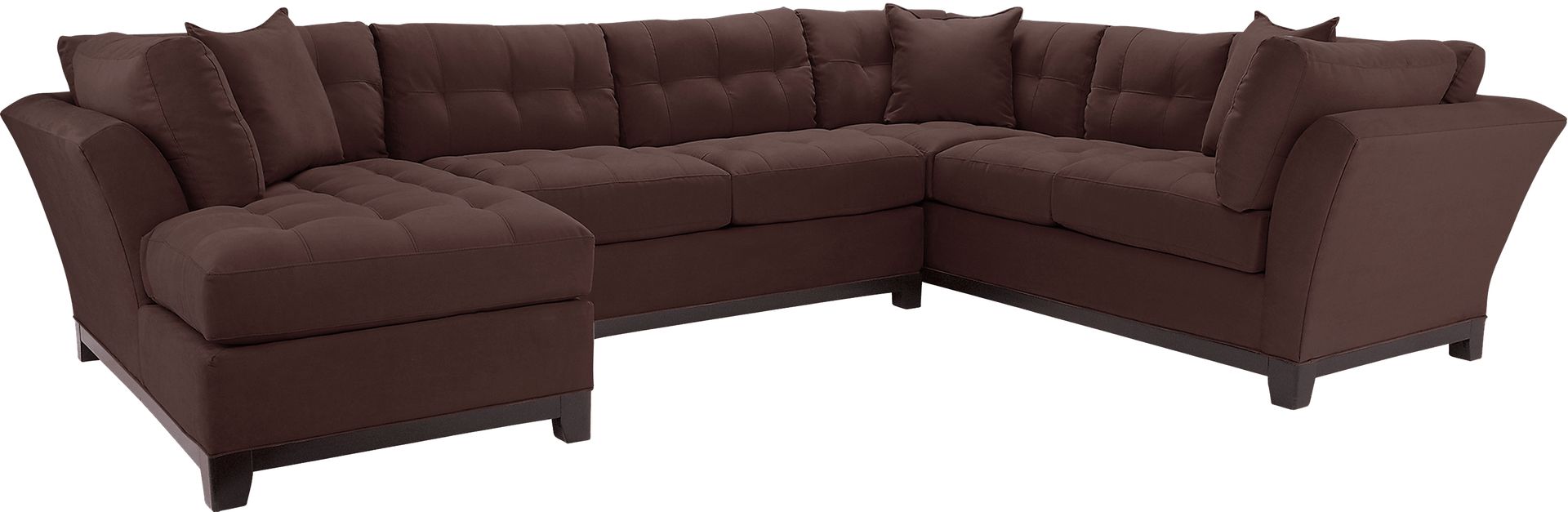 Cindy Crawford Home Metropolis Chocolate 3 Pc Sectional - Image 1