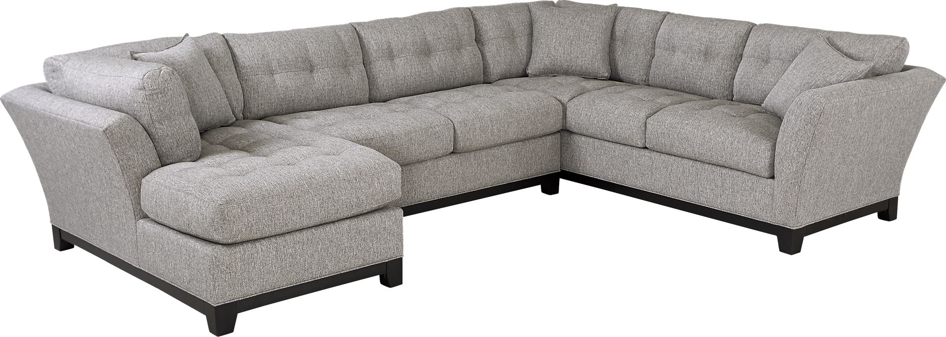 Cindy Crawford Home Metropolis Gray 3 Pc Sectional - Image 1