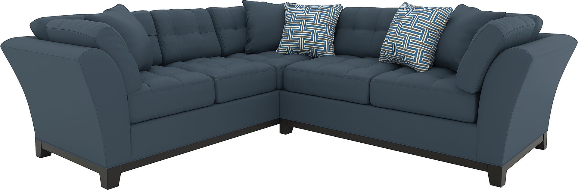 Cindy Crawford Home Metropolis Indigo 2 Pc Sectional - Image 1