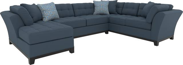 Cindy Crawford Home Metropolis Indigo 3 Pc Sectional - Thumbnail - Image 1