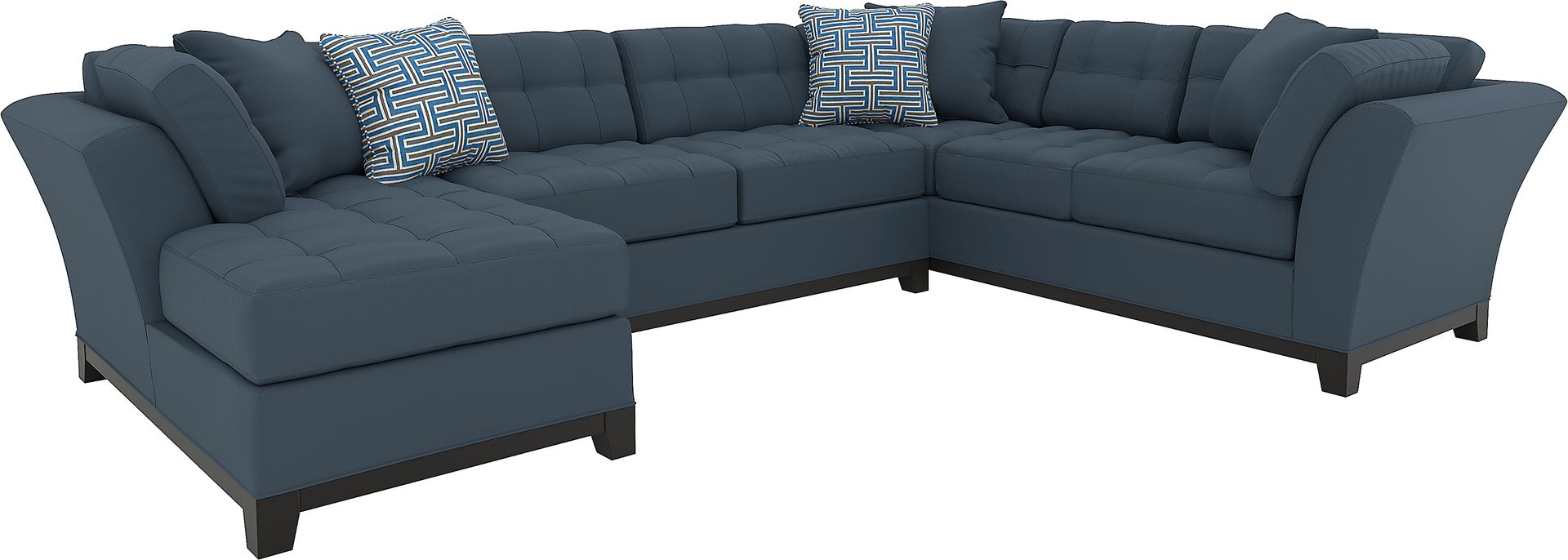 Cindy Crawford Home Metropolis Indigo 3 Pc Sectional - Image 1