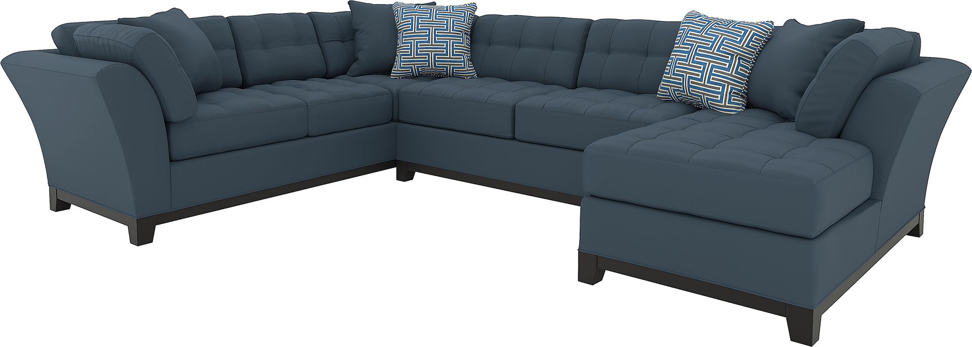 Cindy Crawford Home Metropolis Indigo 3 Pc Sectional - Image 1