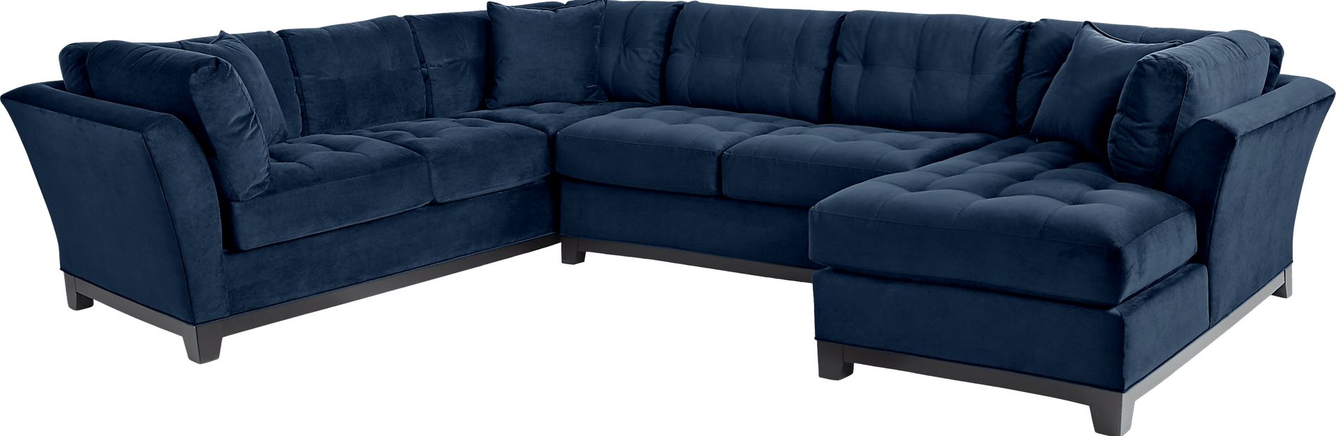 Cindy Crawford Home Metropolis Navy 3 Pc Sectional - Image 1