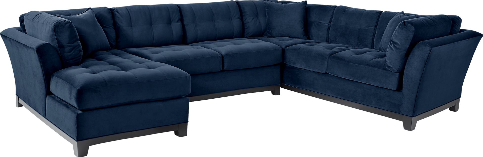 Cindy Crawford Home Metropolis Navy 3 Pc Sectional - Image 1