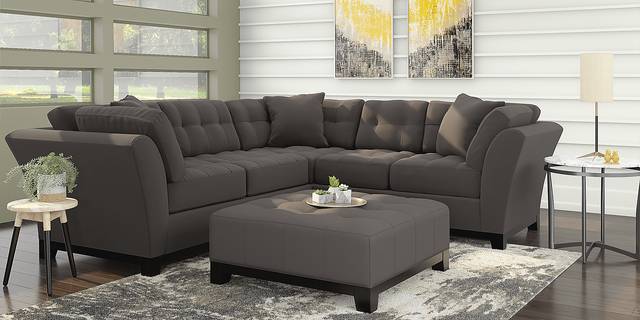 Cindy Crawford Home Metropolis Slate 3 Pc Sectional Living Room - Thumbnail - Image 1