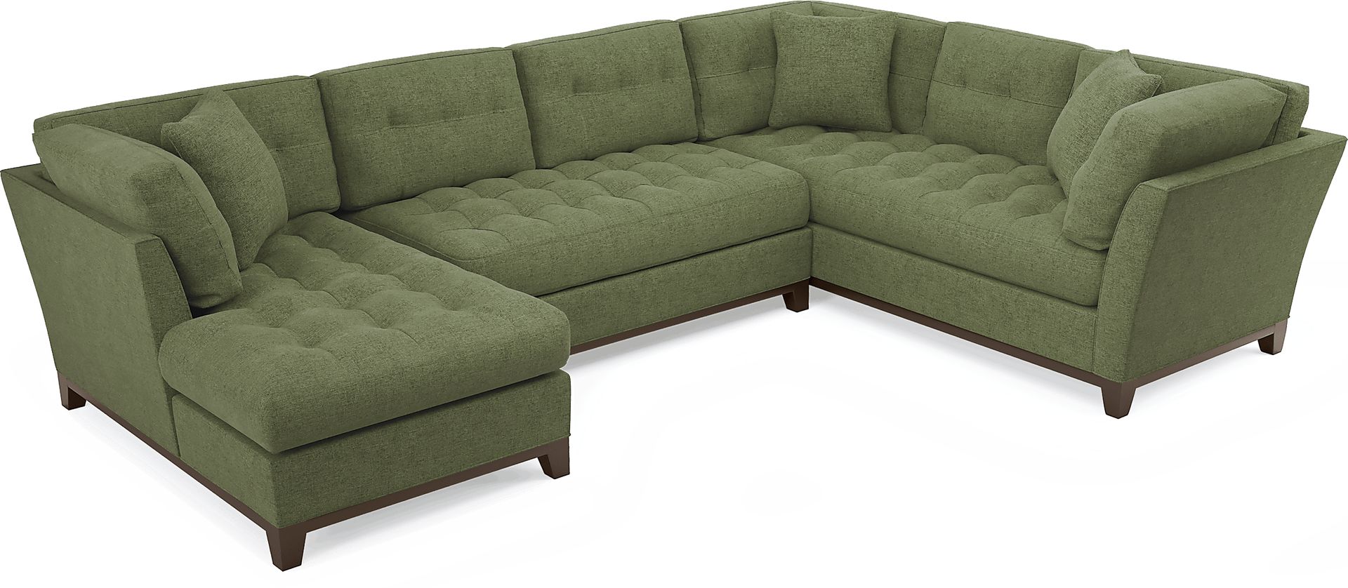 Metropolis Way Avocado Textured 3 Pc Sectional - Image 4