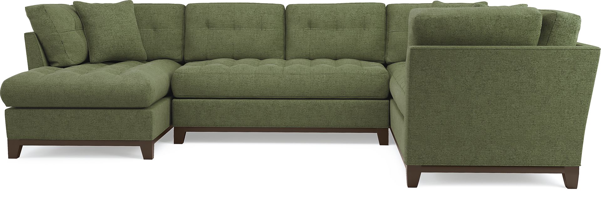 Metropolis Way Avocado Textured 3 Pc Sectional - Image 3