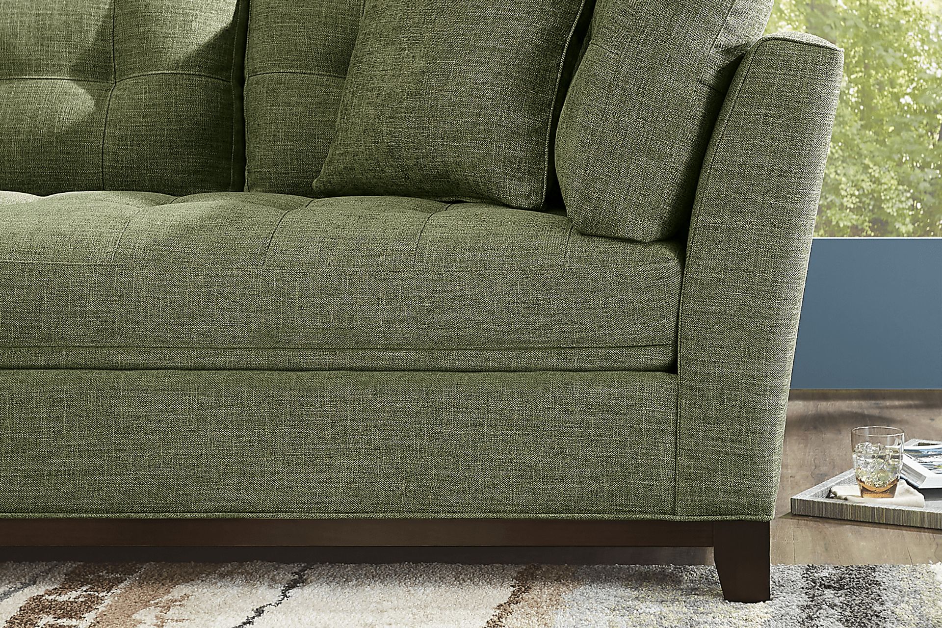 Metropolis Way Avocado Textured 3 Pc Sectional - Image 7