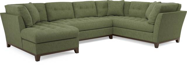 Metropolis Way Avocado Textured 3 Pc Sectional - Thumbnail - Image 1