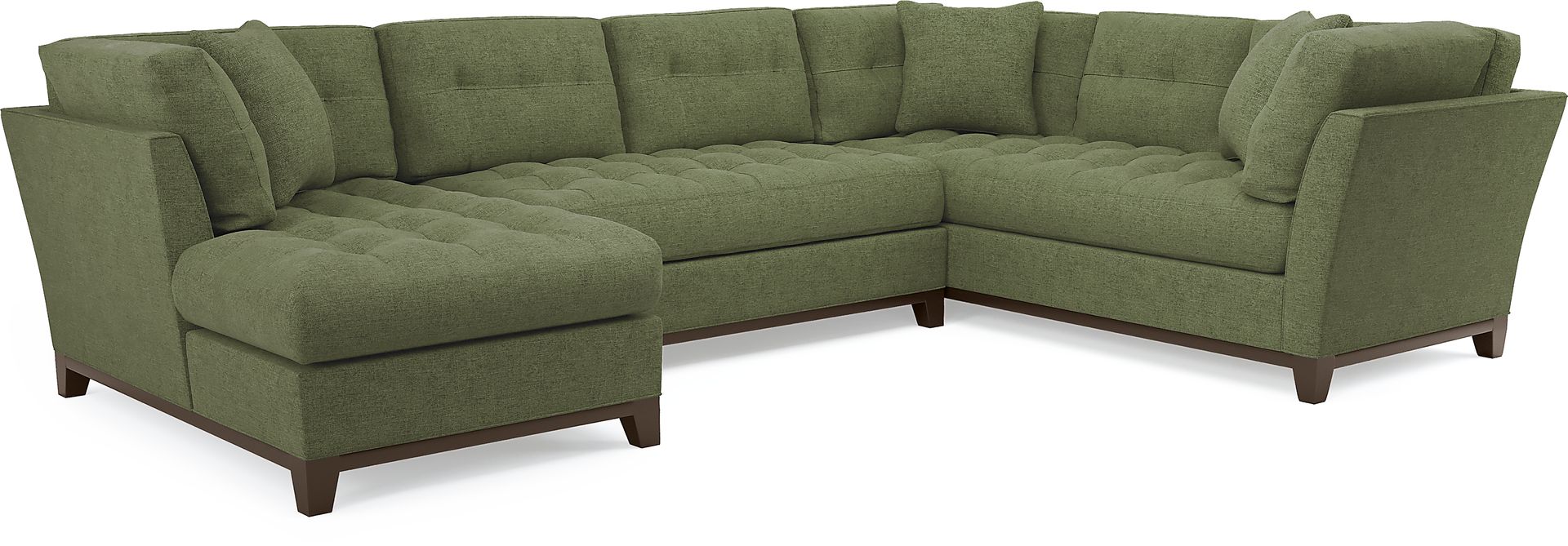 Metropolis Way Avocado Textured 3 Pc Sectional - Image 1