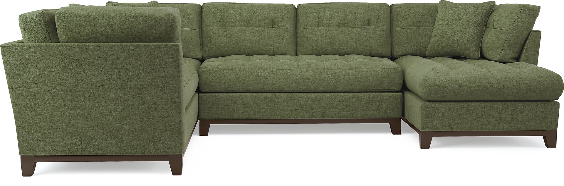 Metropolis Way Avocado Textured 3 Pc Sectional - Image 3