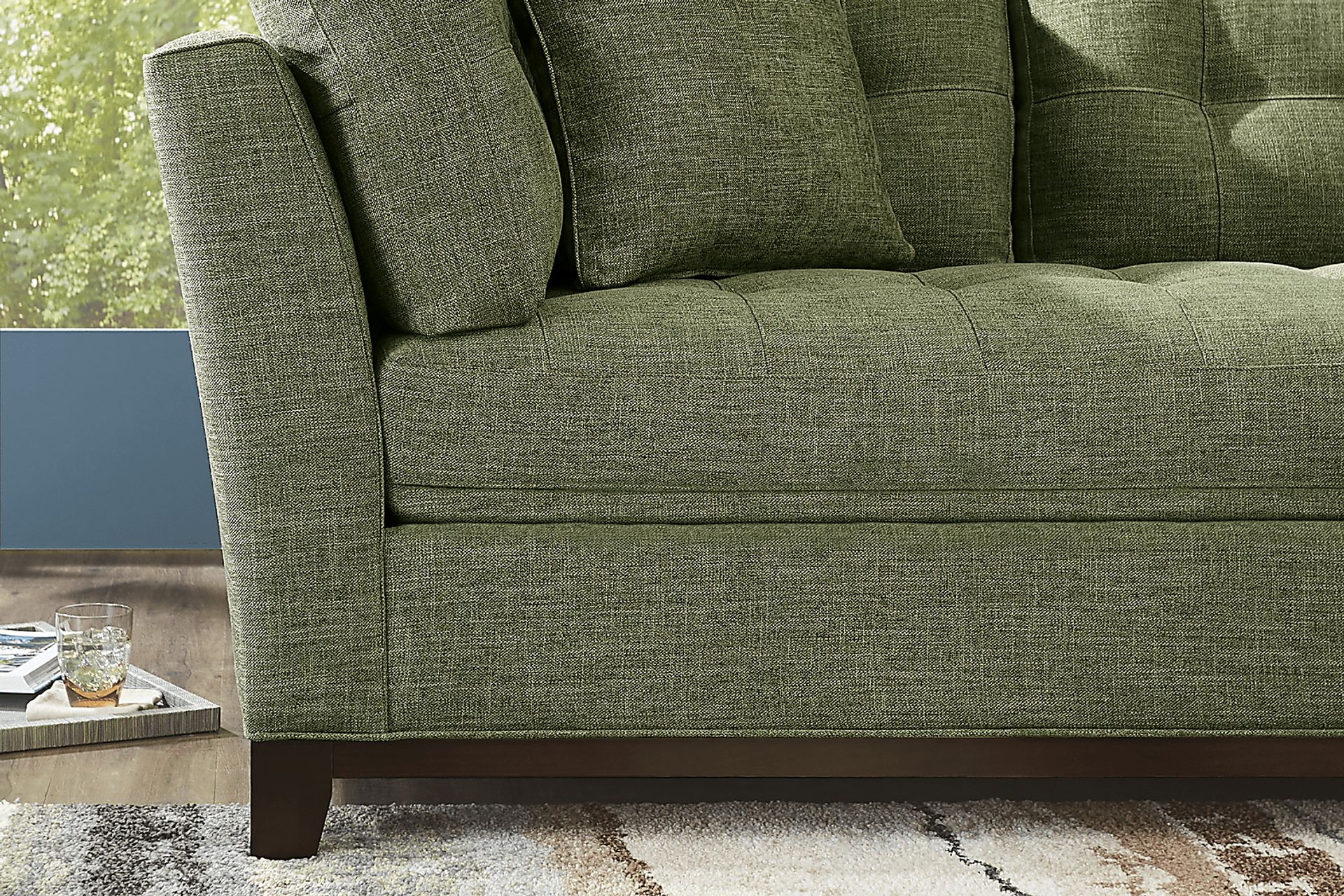 Metropolis Way Avocado Textured 3 Pc Sectional - Image 7