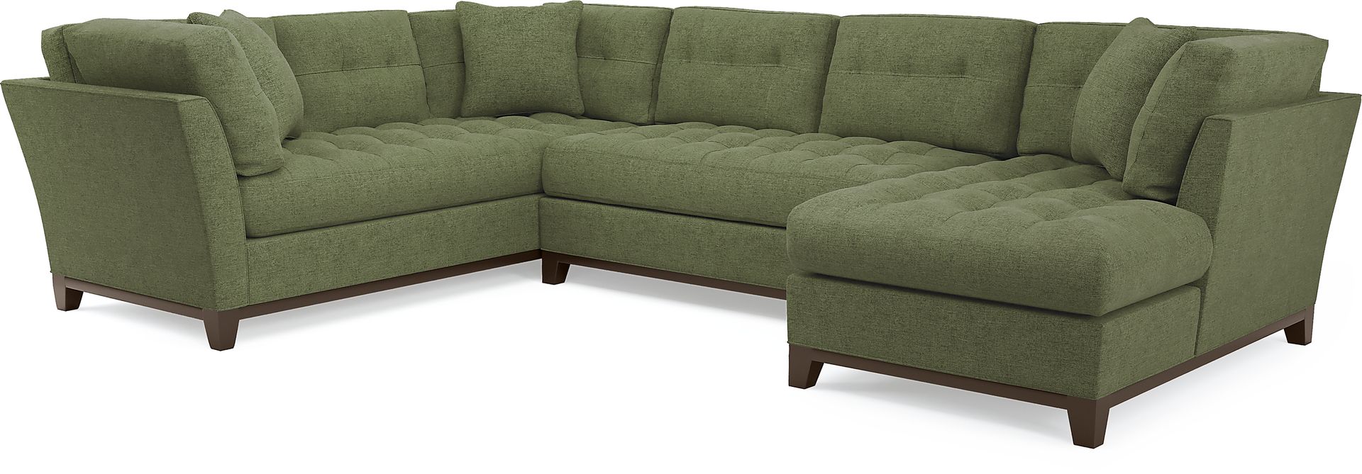 Metropolis Way Avocado Textured 3 Pc Sectional - Image 1