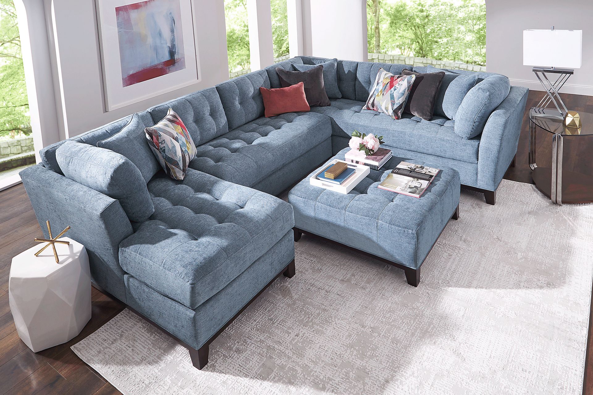 Metropolis Way Chambray Textured 3 Pc Sectional - Image 2
