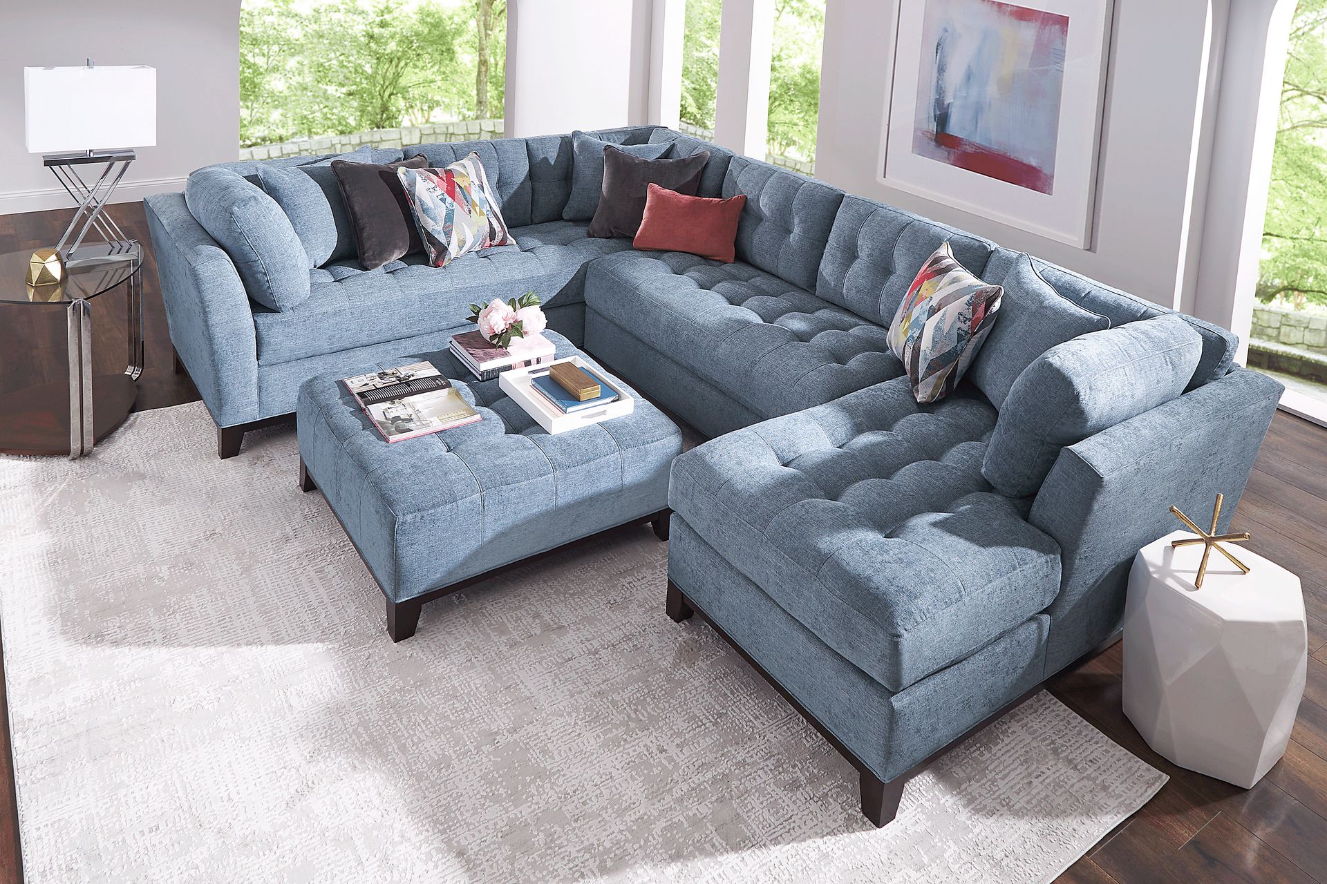 Metropolis Way Chambray Textured 3 Pc Sectional - Image 2