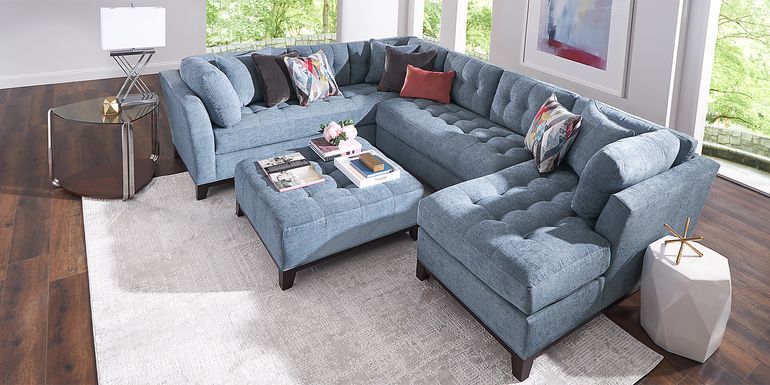 Cindy Crawford Home Metropolis Way Chambray Textured 3 Pc Sectional