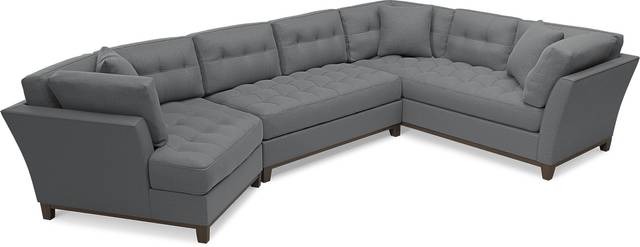 Metropolis Way Charcoal Textured 3 Pc Sectional with Cuddler - Thumbnail - Image 3