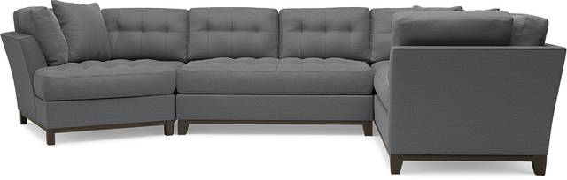 Metropolis Way Charcoal Textured 3 Pc Sectional with Cuddler - Thumbnail - Image 4