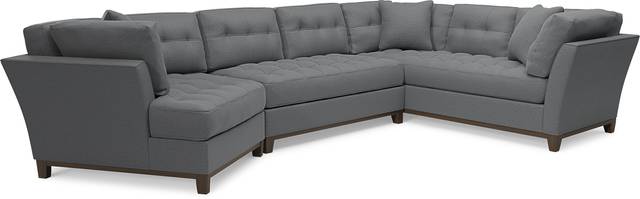 Metropolis Way Charcoal Textured 3 Pc Sectional with Cuddler - Thumbnail - Image 1