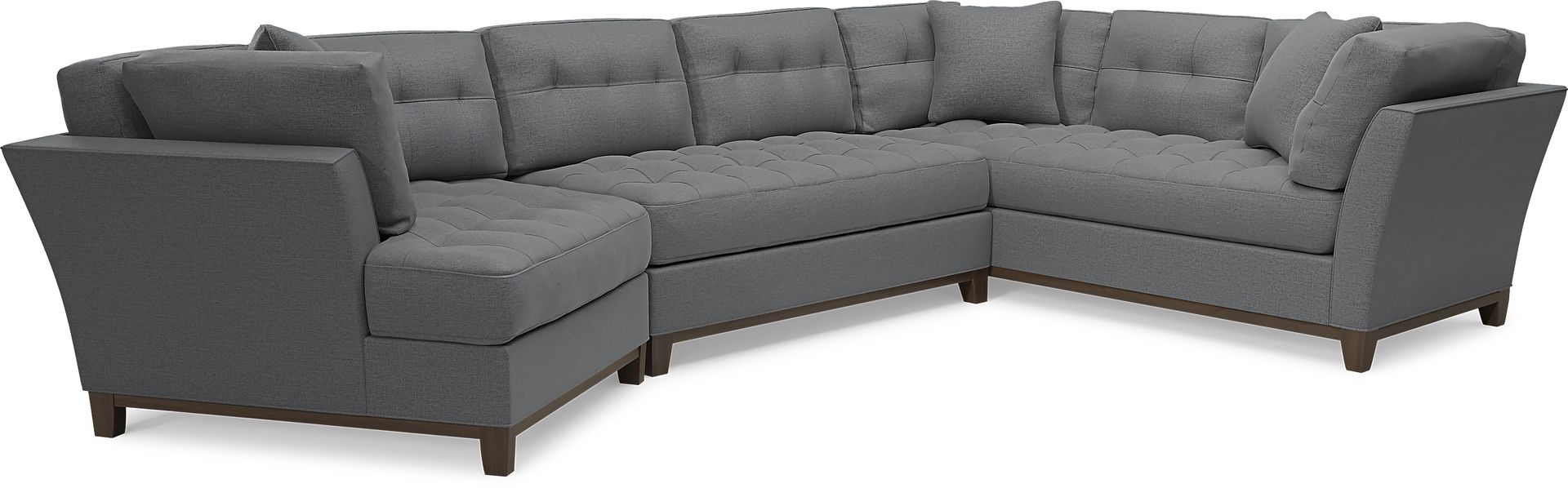 Metropolis Way Charcoal Textured 3 Pc Sectional with Cuddler - Image 1