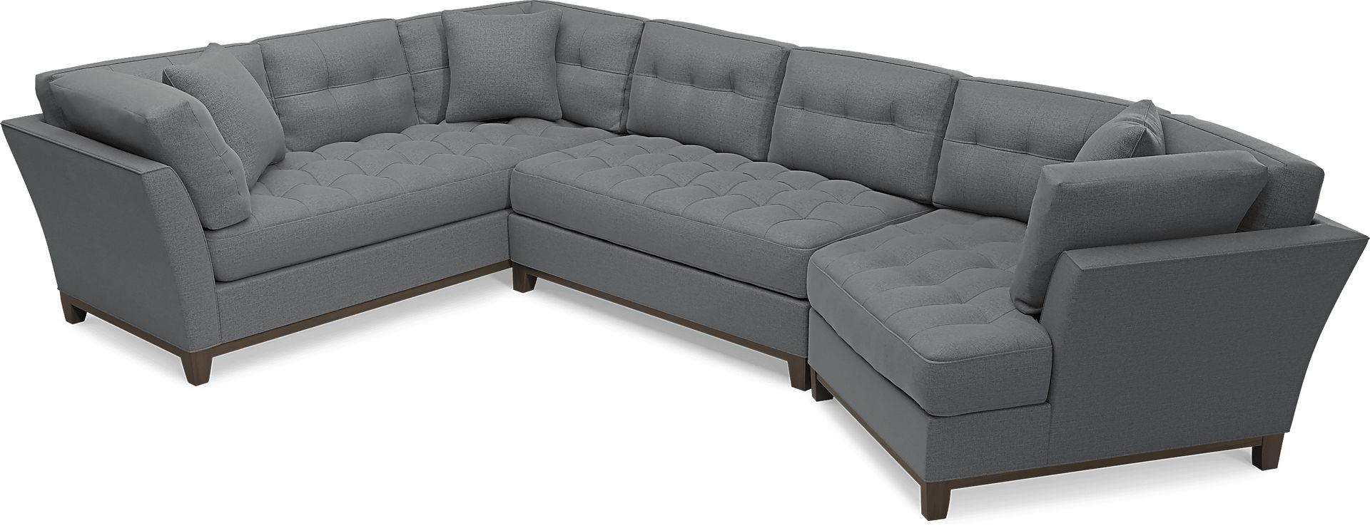 Metropolis Way Charcoal Textured 3 Pc Sectional with Cuddler - Image 3