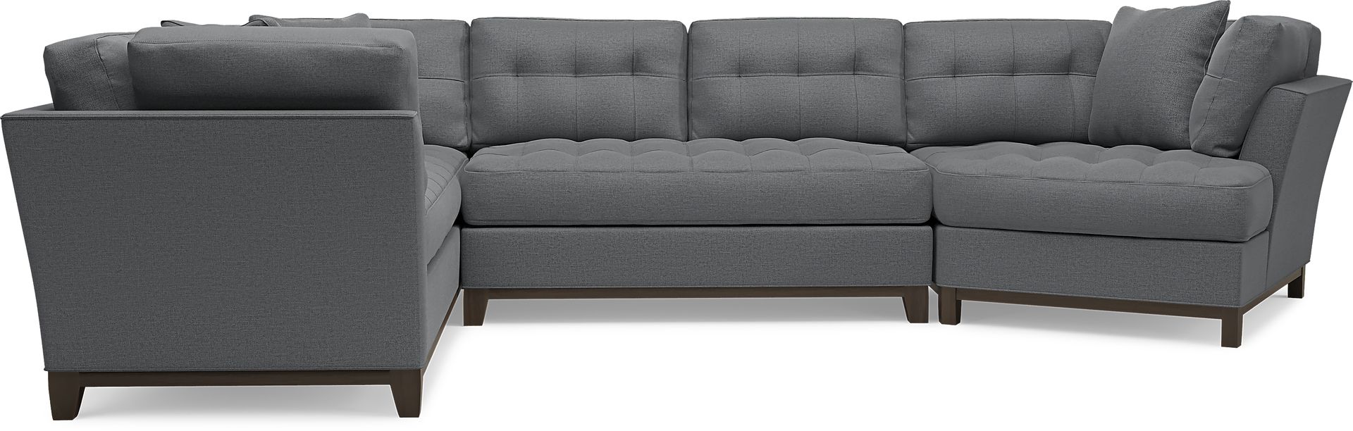 Metropolis Way Charcoal Textured 3 Pc Sectional with Cuddler - Image 4