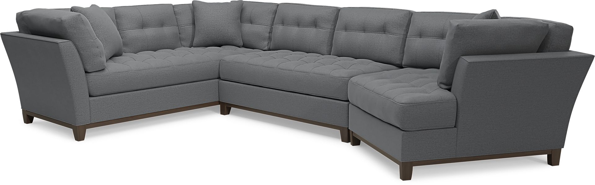 Metropolis Way Charcoal Textured 3 Pc Sectional with Cuddler - Image 1