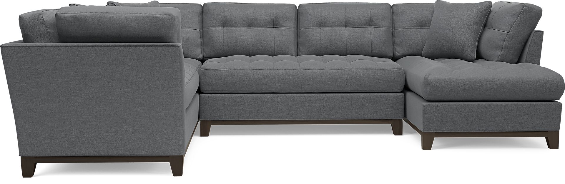 Metropolis Way Charcoal Textured 3 Pc Sectional - Image 3