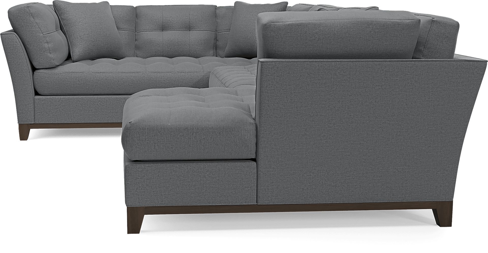 Metropolis Way Charcoal Textured 3 Pc Sectional - Image 4
