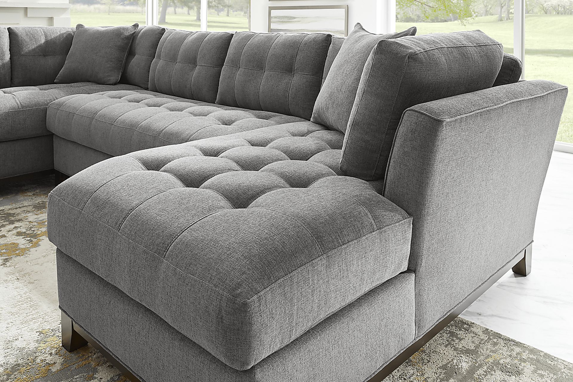 Metropolis Way Charcoal Textured 3 Pc Sectional - Image 5