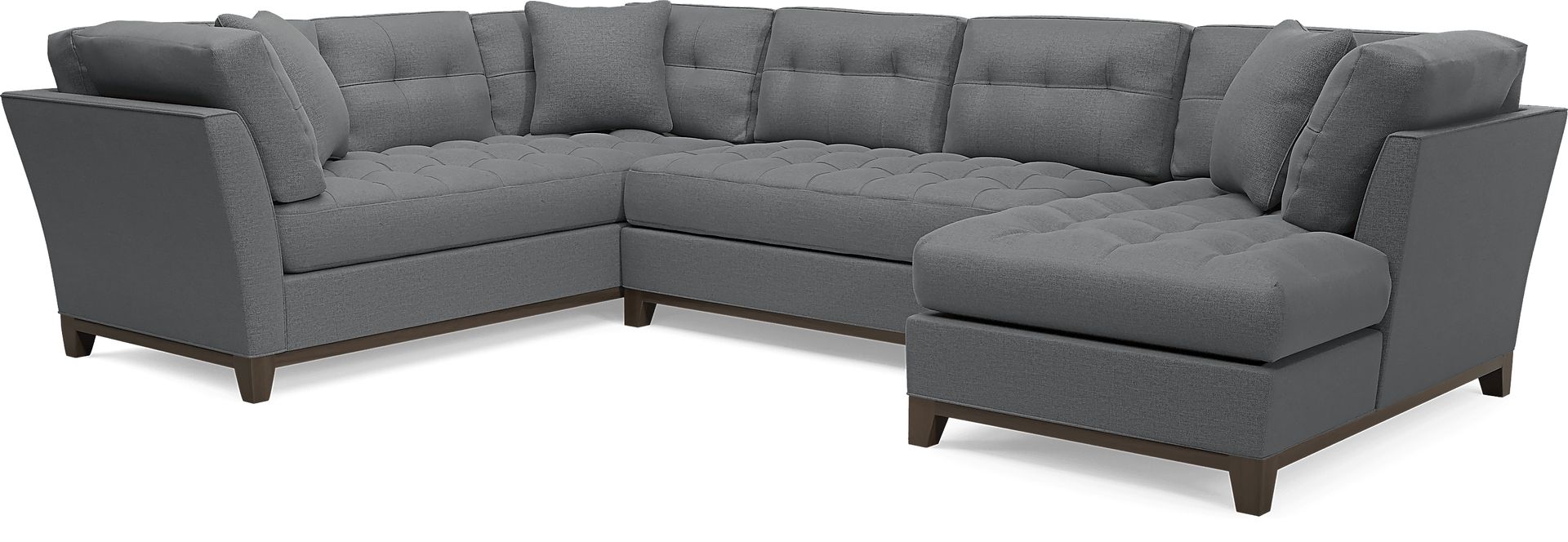 Metropolis Way Charcoal Textured 3 Pc Sectional - Image 1