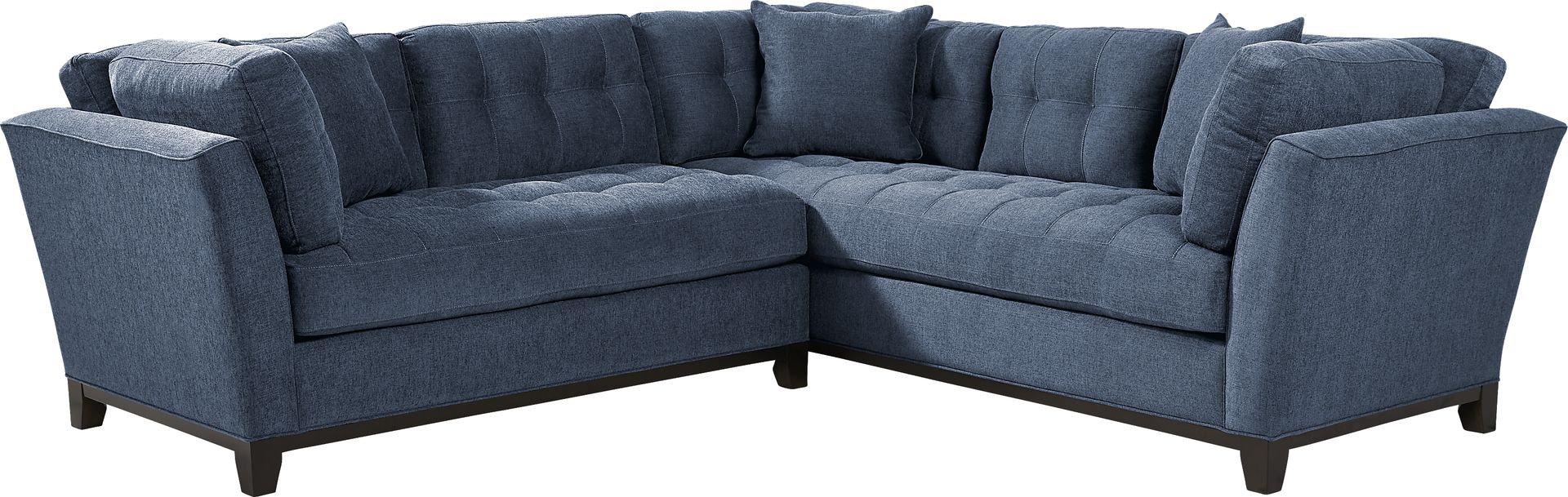 Cindy Crawford Home Metropolis Way Dark Blue Textured 2 Pc Sectional - Image 1