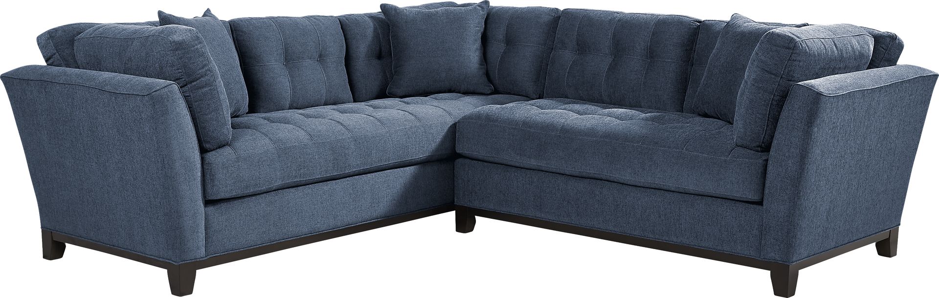 Cindy Crawford Home Metropolis Way Dark Blue Textured 2 Pc Sectional - Image 1
