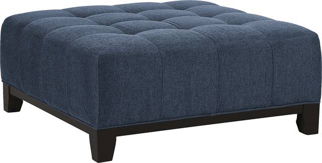 Metropolis Way Ink Textured Cocktail Ottoman - Thumbnail - Image 1