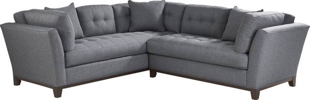 Cindy Crawford Home Metropolis Way Denim Textured 2 Pc Sectional - Thumbnail - Image 1