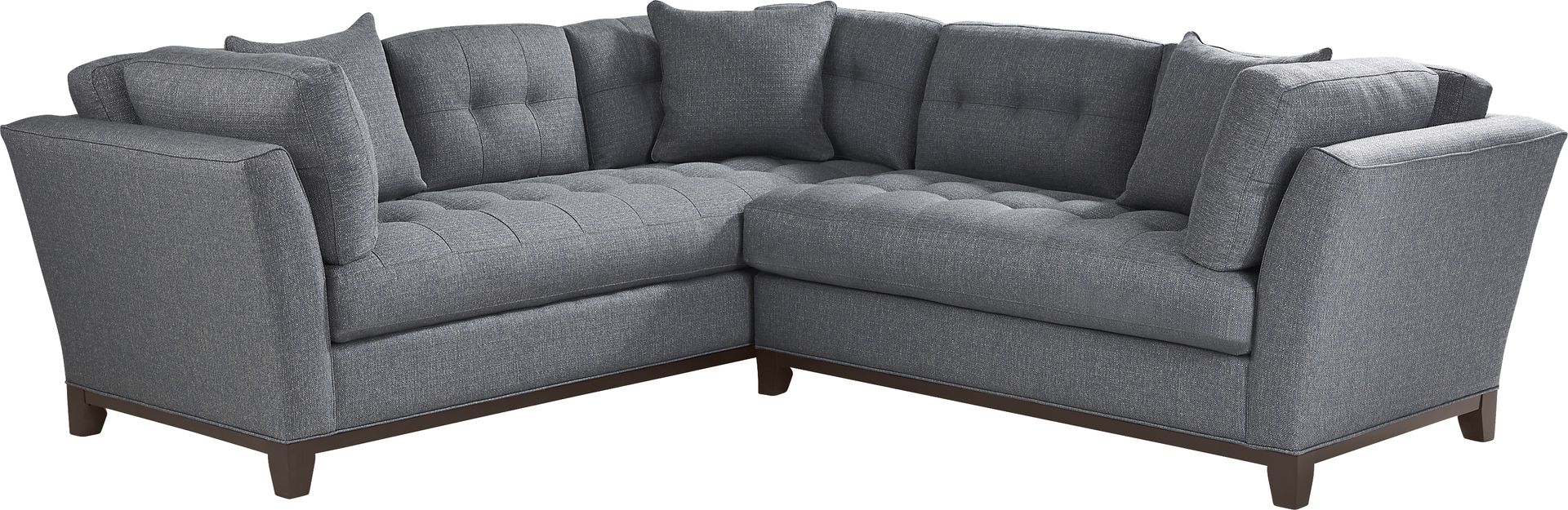 Cindy Crawford Home Metropolis Way Denim Textured 2 Pc Sectional - Image 1