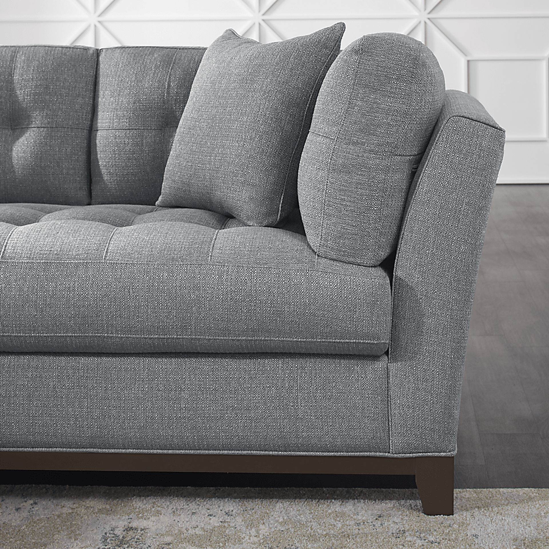 Cindy Crawford Home Metropolis Way Denim Textured 3 Pc Sectional - Image 3