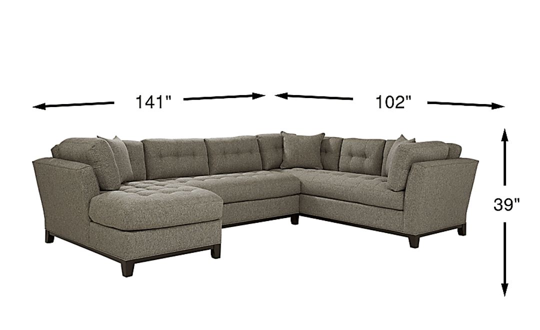 Metropolis Way 3 Pc Left Arm Chaise Sectional