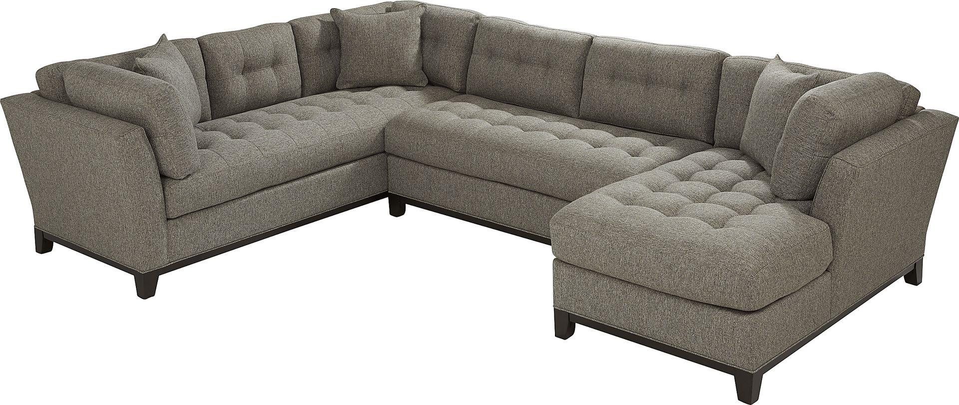 Cindy Crawford Home Metropolis Way Gray Textured 3 Pc Sectional - Image 3