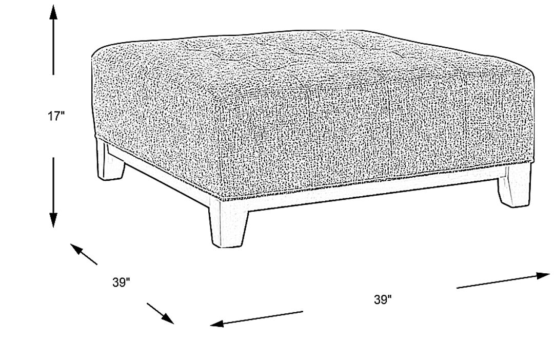 Cindy Crawford Home Metropolis Way Gray Textured Cocktail Ottoman