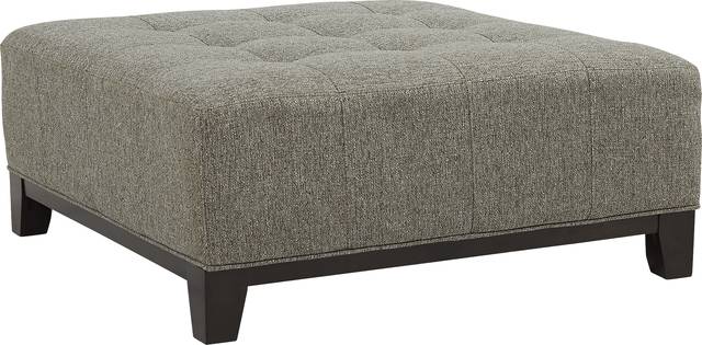 Cindy Crawford Home Metropolis Way Gray Textured Cocktail Ottoman - Thumbnail - Image 1