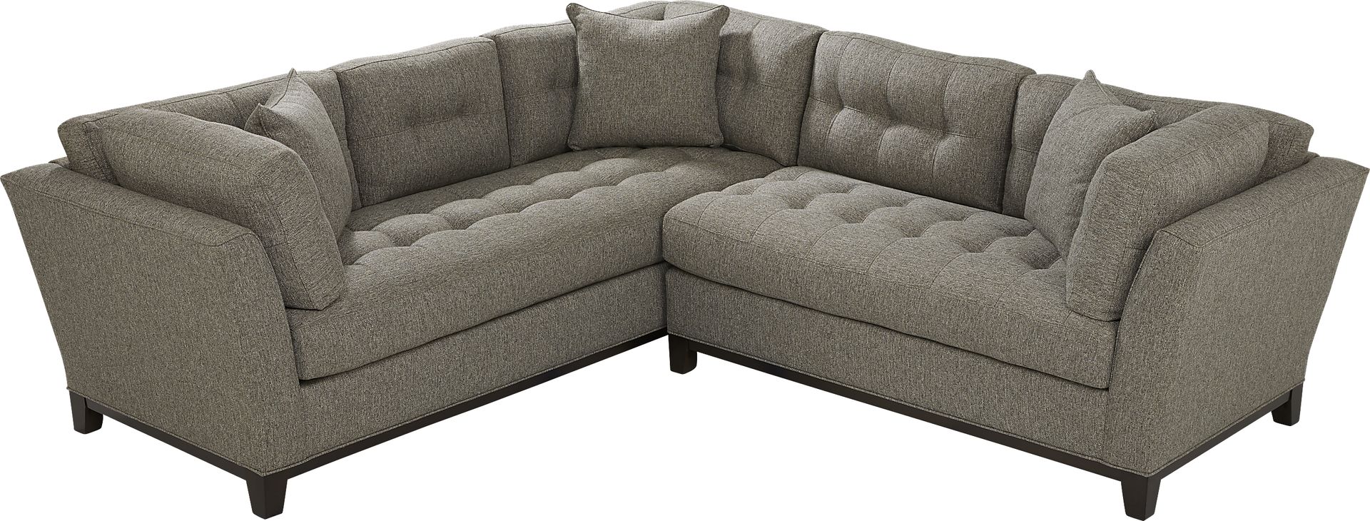Cindy Crawford Home Metropolis Way Gray Textured 2 Pc Sectional - Image 3