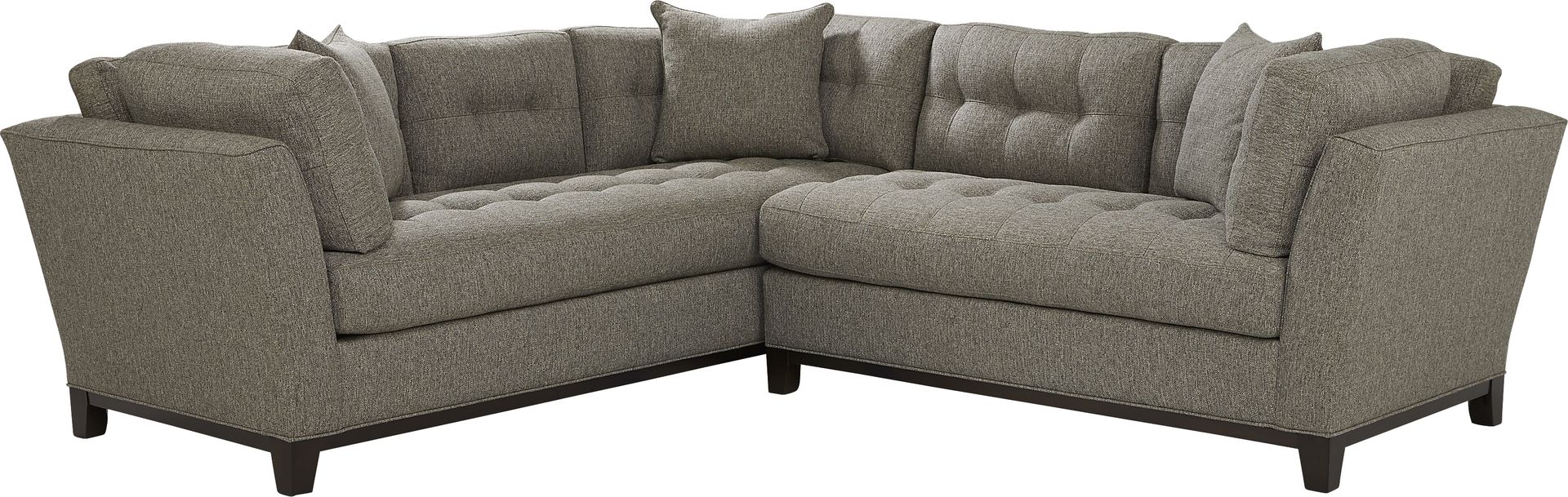 Cindy Crawford Home Metropolis Way Gray Textured 2 Pc Sectional - Image 1