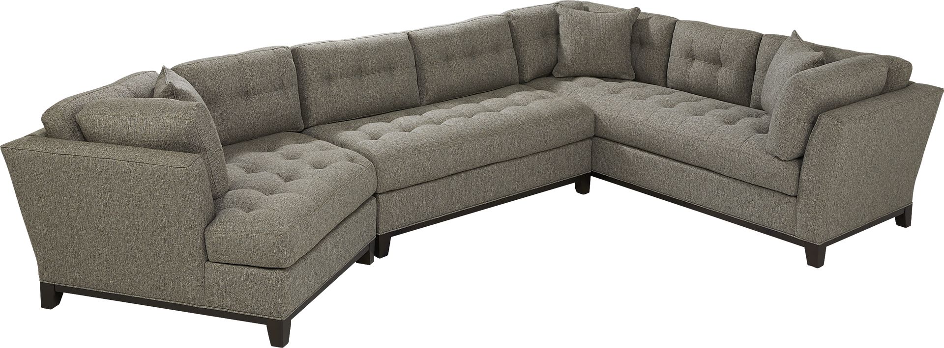 Cindy Crawford Home Metropolis Way Gray Textured 3 Pc Sectional with Cuddler - Image 3