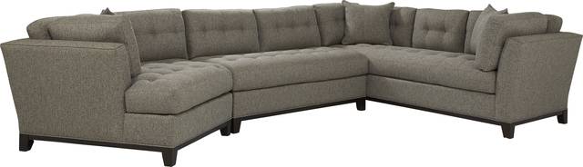 Cindy Crawford Home Metropolis Way Gray Textured 3 Pc Sectional with Cuddler - Thumbnail - Image 1