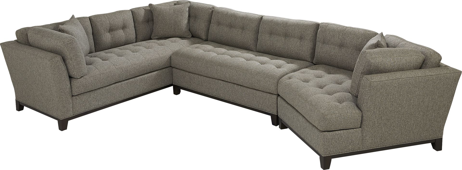 Cindy Crawford Home Metropolis Way Gray Textured 3 Pc Sectional with Cuddler - Image 3