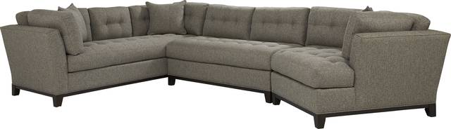 Cindy Crawford Home Metropolis Way Gray Textured 3 Pc Sectional with Cuddler - Thumbnail - Image 1